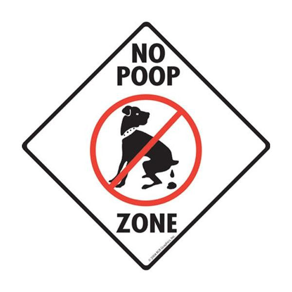 Diamond Shape No Poop Zone Sign